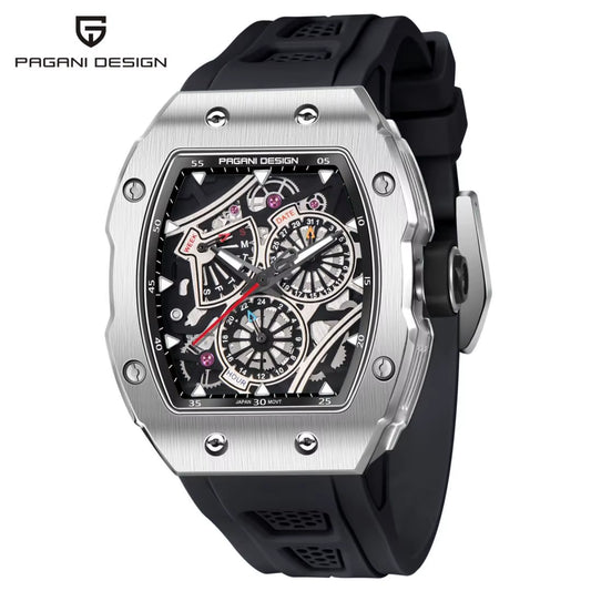 PAGANI DESIGN YS012 Sweeping Second Hand Luxury Sport Men Design Watches Waterproof Sapphire Clock Tonneau Orologio